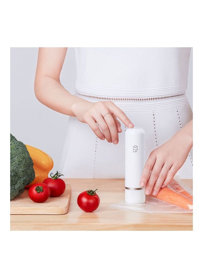 مجموعة مضخة شفط مياو مياو سي محمولة لتخزين الأطعمة من 12 قطعة أبيض/فضي