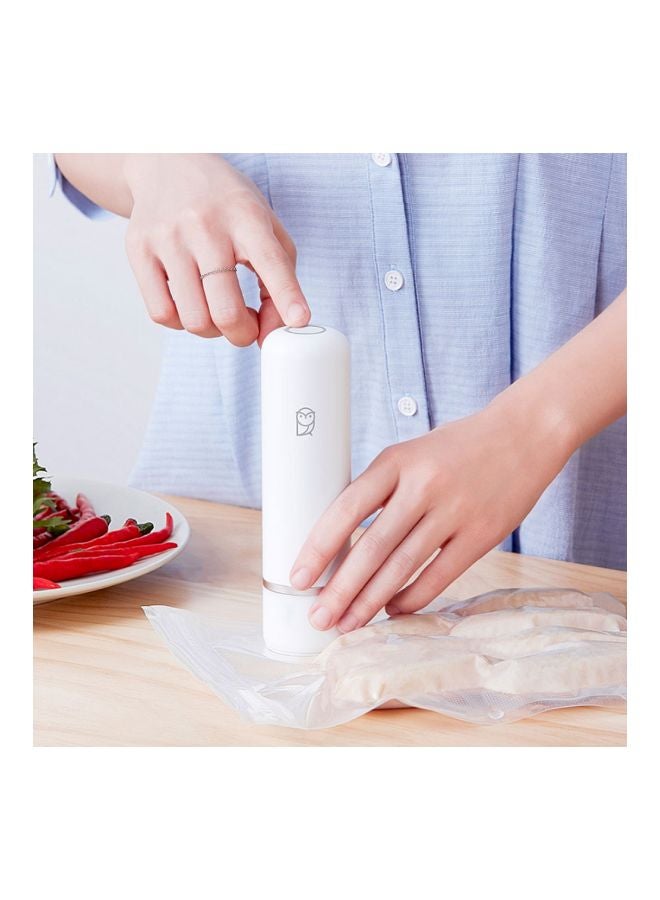 مجموعة مضخة شفط مياو مياو سي محمولة لتخزين الأطعمة من 12 قطعة أبيض/فضي