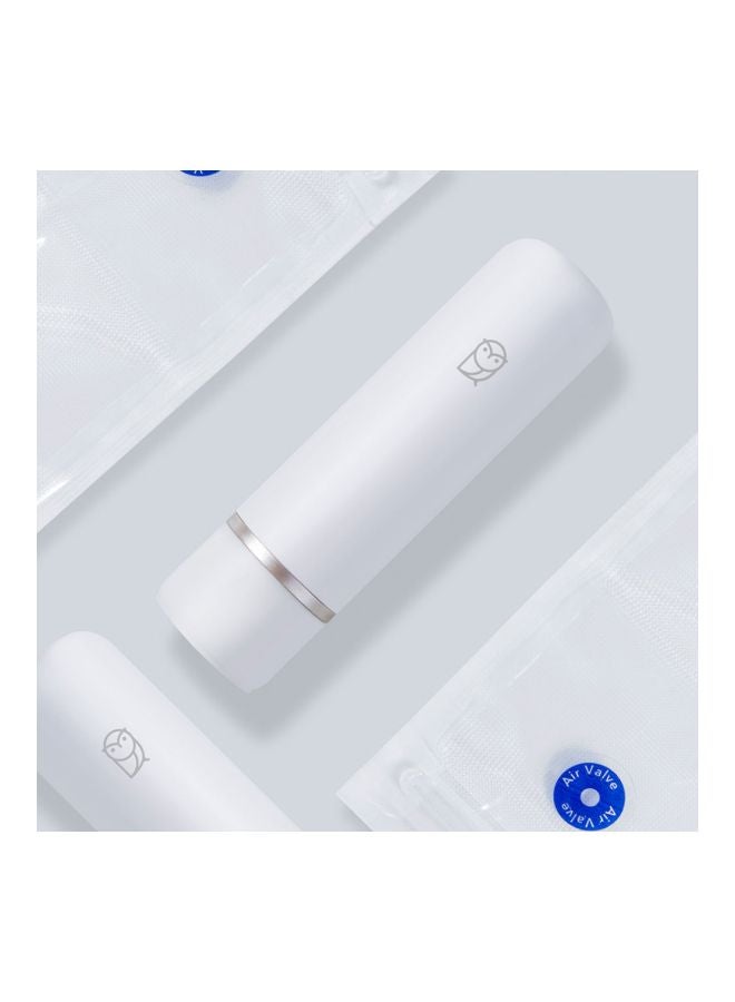 مجموعة مضخة شفط مياو مياو سي محمولة لتخزين الأطعمة من 12 قطعة أبيض/فضي