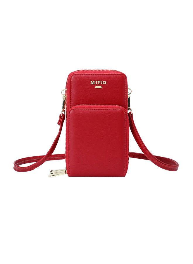 Generic Zipper Closure Coin Purse Red 