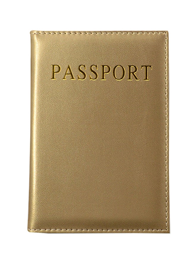Square Shaped Passport Holder Gold 