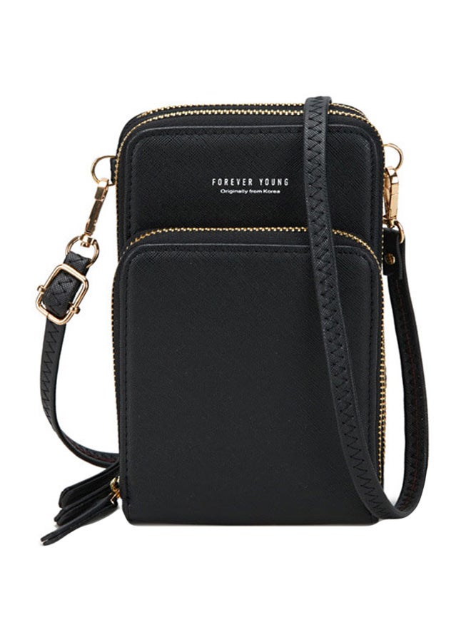 Forever young Polyurethane Casual Cross Body Bag Black 