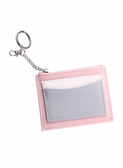 Generic Leather Mini Coin Purse Pink/Grey/White 