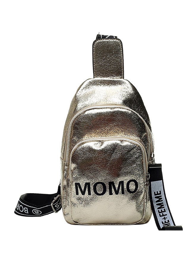 Fashion Versatile Letter Printed Casual Bag Gold 