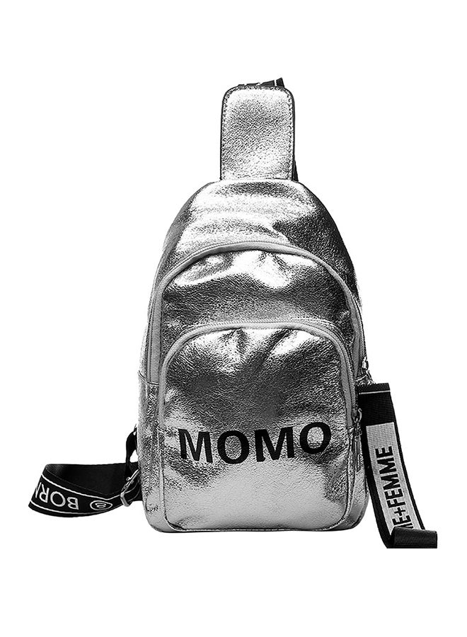 Fashion Versatile Letter Printed Casual Bag Silver 
