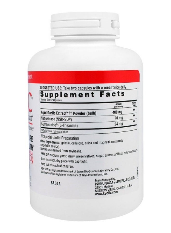 kyolic Aged Garlic Extract Blood Pressure Health Formula - 240 Capsules - Image 2