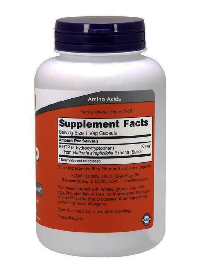 ناو فودز المكمل الغذائي ‎5-HTP لدعم الناقلات العصبية - 180 كبسولة نباتية - Image 2