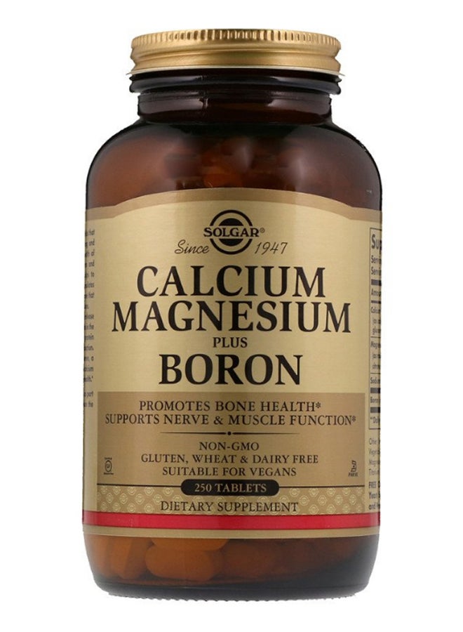 Solgar Calcium Magnesium Plus Boron Bone Support - 250 Tablets - Image 1