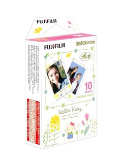 FUJIFILM Pack Of 10 Hello Kitty Themed Instax Mini Instant Camera Photo Films White/Pink  - Image 1
