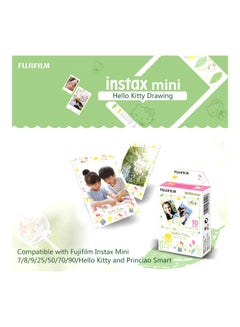 FUJIFILM Pack Of 10 Hello Kitty Themed Instax Mini Instant Camera Photo Films White/Pink  - Image 2