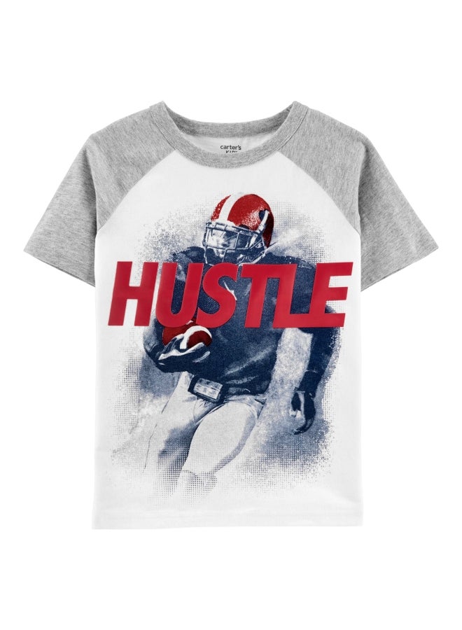 carter's Hustle Football Raglan Printed T-shirt White - Image 1
