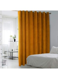 Solid Decorative Eyelet Top Drape Dark Yellow 100 x 108cm