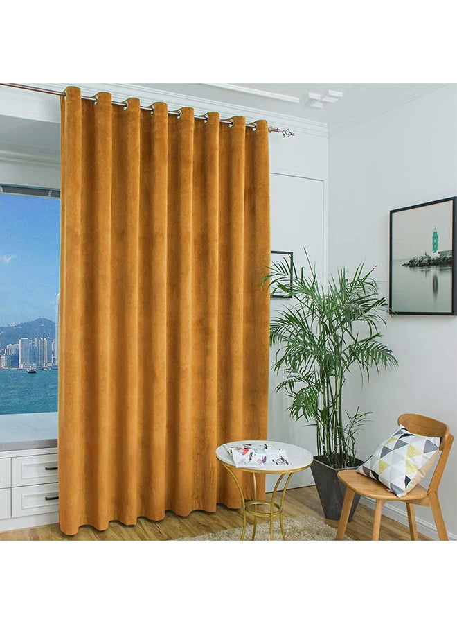 REGAL IN HOUSE - Solid Decorative Eyelet Top Drape Dark Yellow 100 x 108cm - Image 1
