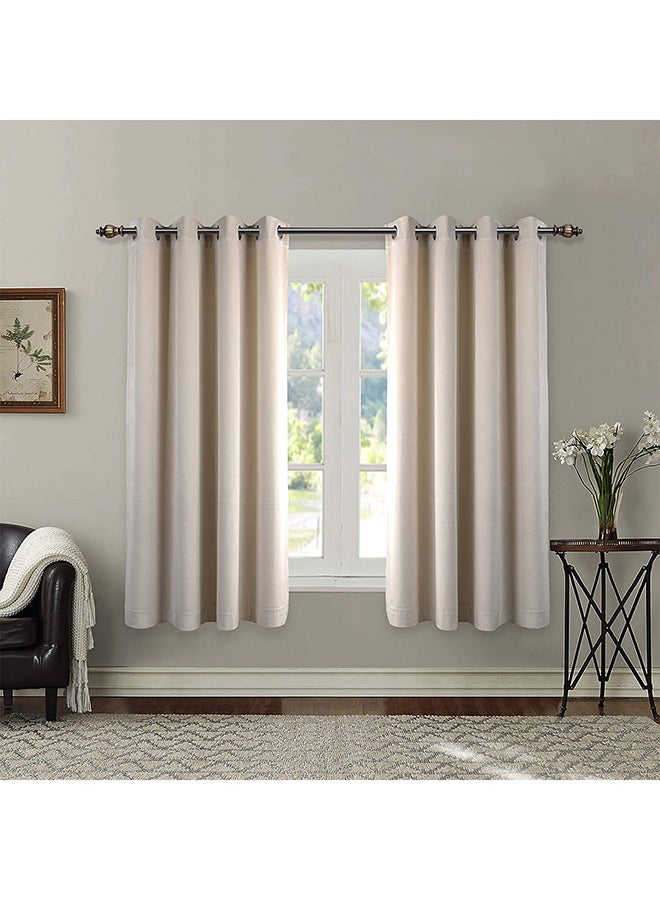 REGAL IN HOUSE - 2-Piece Thermal Insulated Window Curtain Beige 168 x 183cm - Image 1