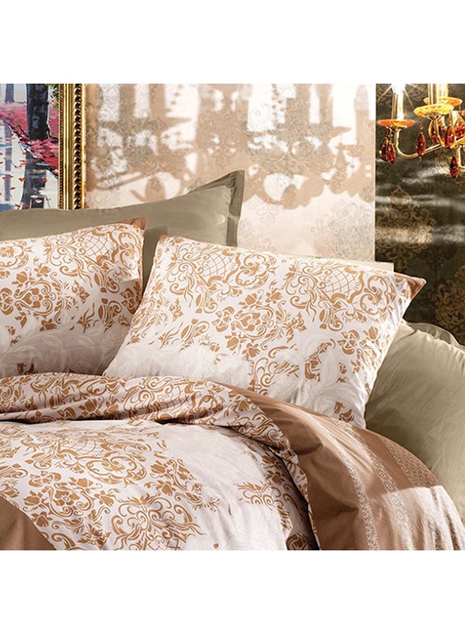 ريغال إن هاوس طقم لحاف مزين بطبعات مكون من 6 قطع cotton أبيض/بيج Queen  - Image 3