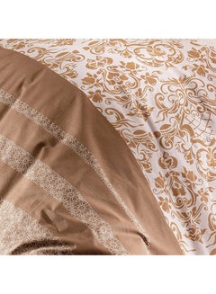 ريغال إن هاوس طقم لحاف مزين بطبعات مكون من 6 قطع cotton أبيض/بيج Queen  - Image 4