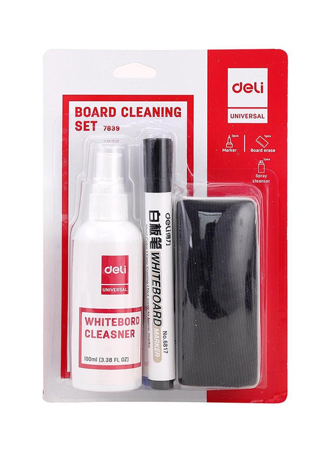 Deli Whiteboard Accessory Set Black/White/Red 