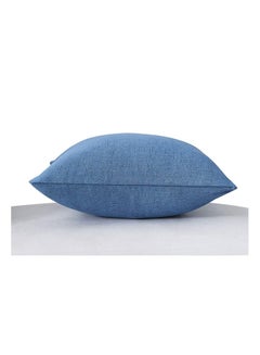 REGAL IN HOUSE 2-Piece Decorative Square Cushion Set linen Crayon Blue 45x45cm  - Image 2