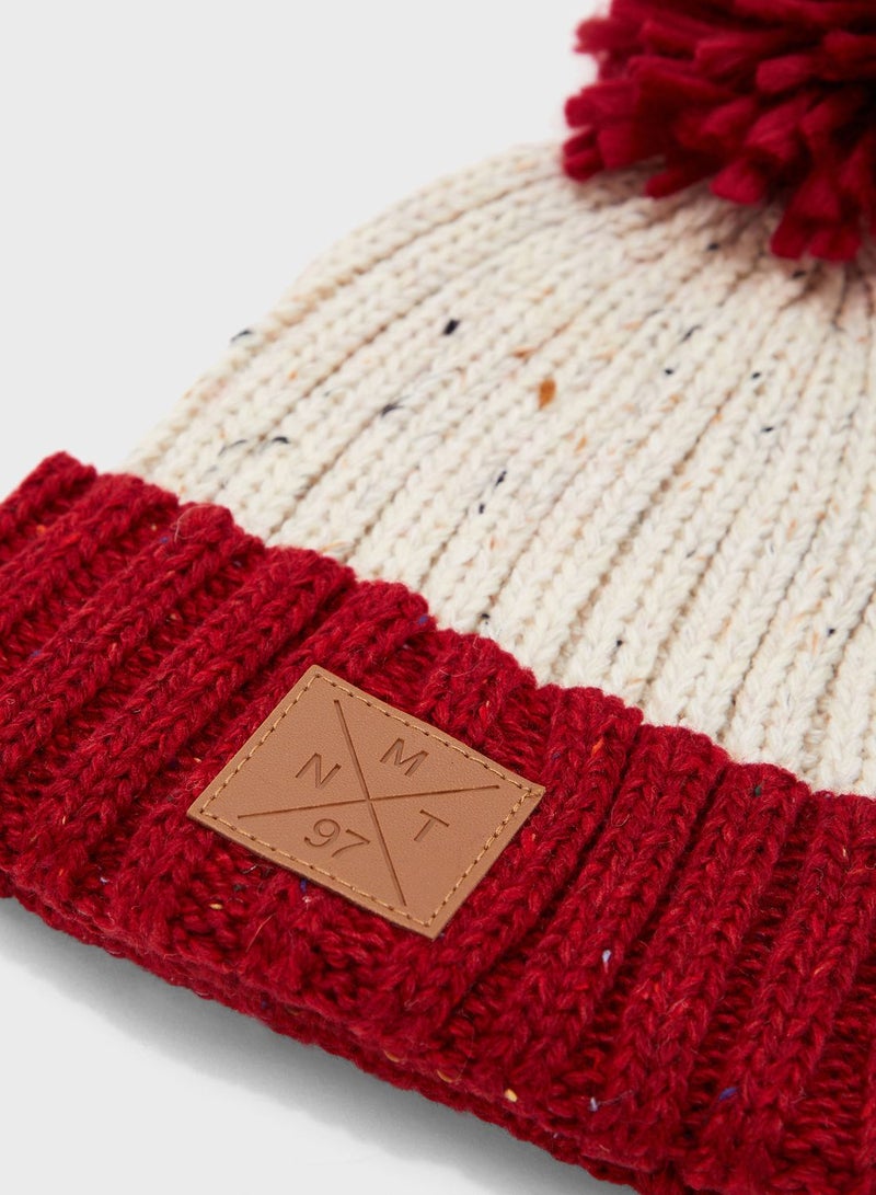 MINOTI Kids Knitted Pom Pom Beanie Multicolor - Image 3