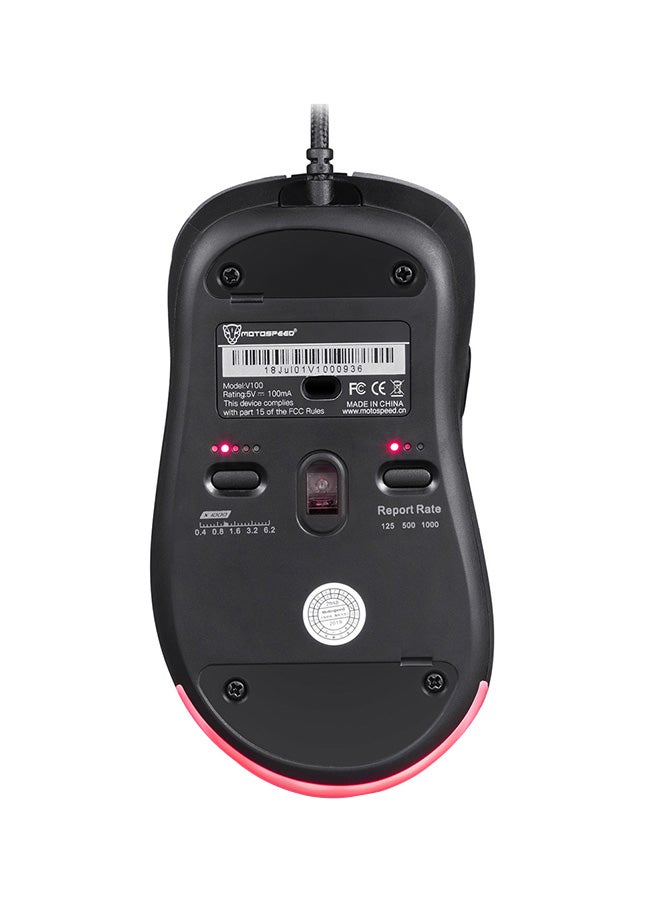 Motospeed - V100 Optical Wired Gaming Mouse Grey - Image 1