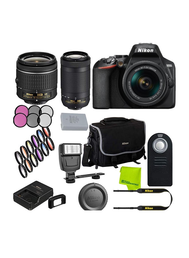 Nikon D3500 DSLR Camera With 18-55mm/75-300mm VR Lens And Accessories Bundle  - Image 1
