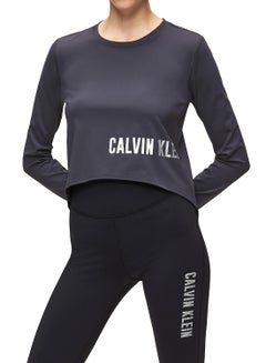 Calvin Klein Performance Long Sleeve Hi-Low T-Shirt Dark Blue  - Image 1