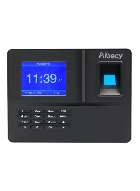 Biometric Fingerprint Time Attendance Machine Black/Blue
