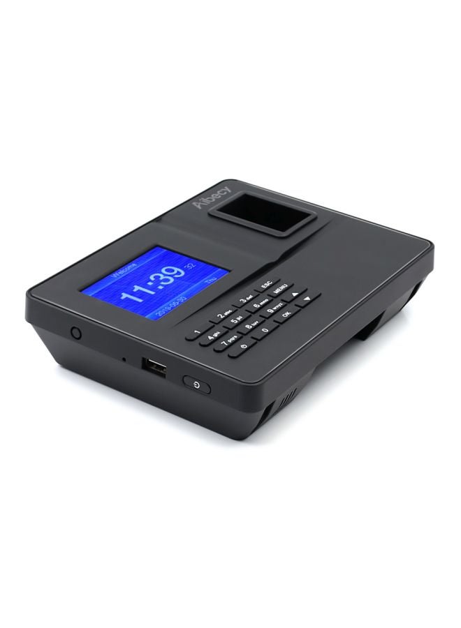 Aibecy - Biometric Fingerprint Time Attendance Machine Black/Blue - Image 1