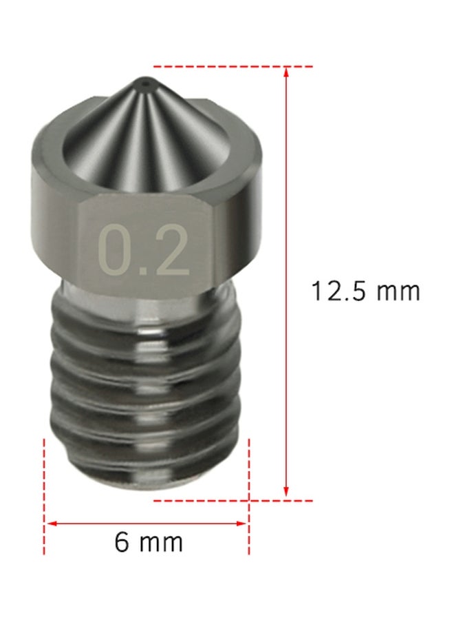 أيبيسي مجموعة فوهات V6 لإخراج الخيوط الدقيقة للطابعة ثلاثية الأبعاد من المعدن - 4 قطع فضي رمادي - Image 3