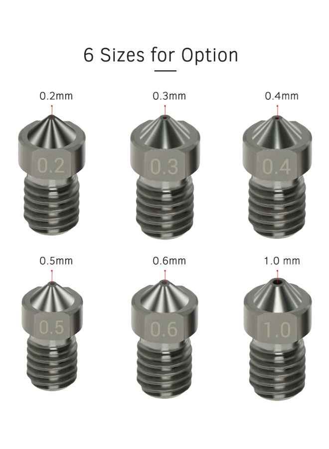 أيبيسي مجموعة فوهات V6 لإخراج الخيوط الدقيقة للطابعة ثلاثية الأبعاد من المعدن - 4 قطع فضي رمادي - Image 5