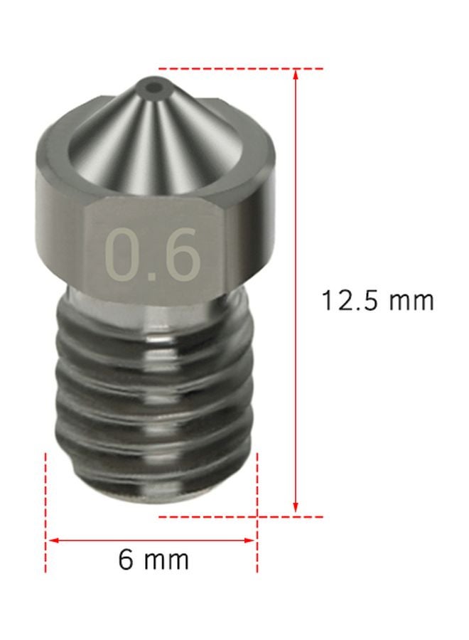 4-Piece Steel Nozzles For Filament 3D Printer Parts Silver 