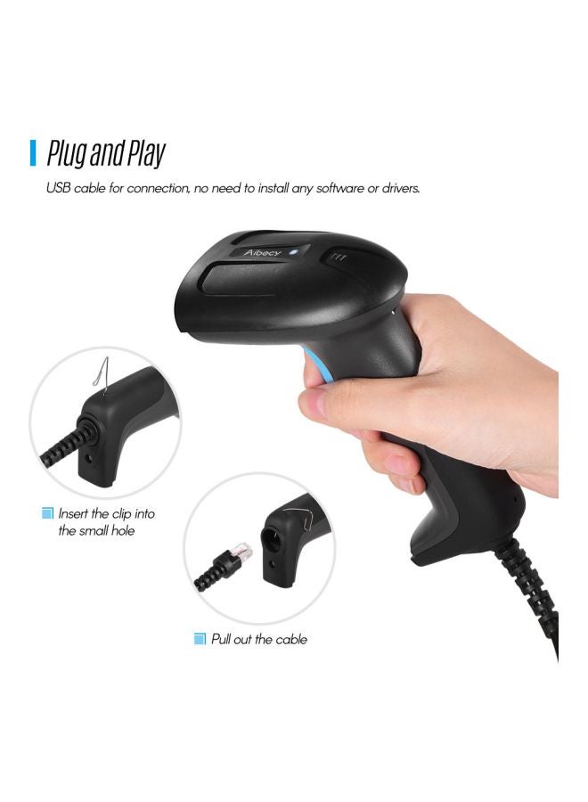 Aibecy - Handheld 1D/2D Image Barcode Scanner Black - Image 1