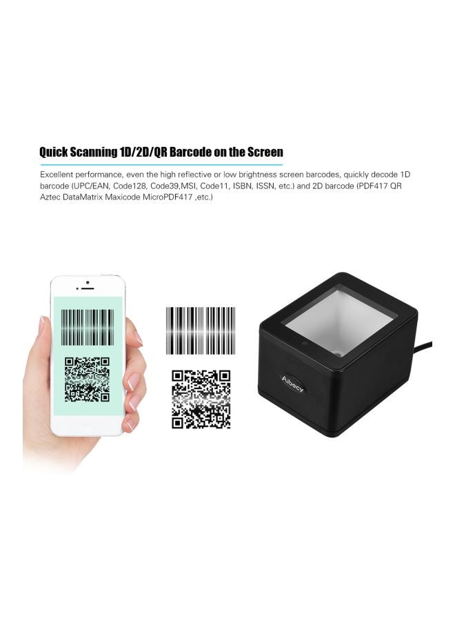 Aibecy - Wired Bar Code Reader Black - Image 1