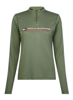 Quarter Zip Base Layer T-Shirt Olive - v1589266595/N36509307V_1