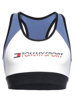 Low Impact Logo Printed Sports Bra Bijou Blue/White/Black - v1589266597/N36509336V_1