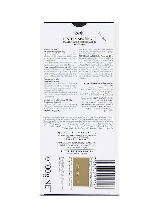 Lindt - Chilli Dark Chocolate 100grams - Image 1