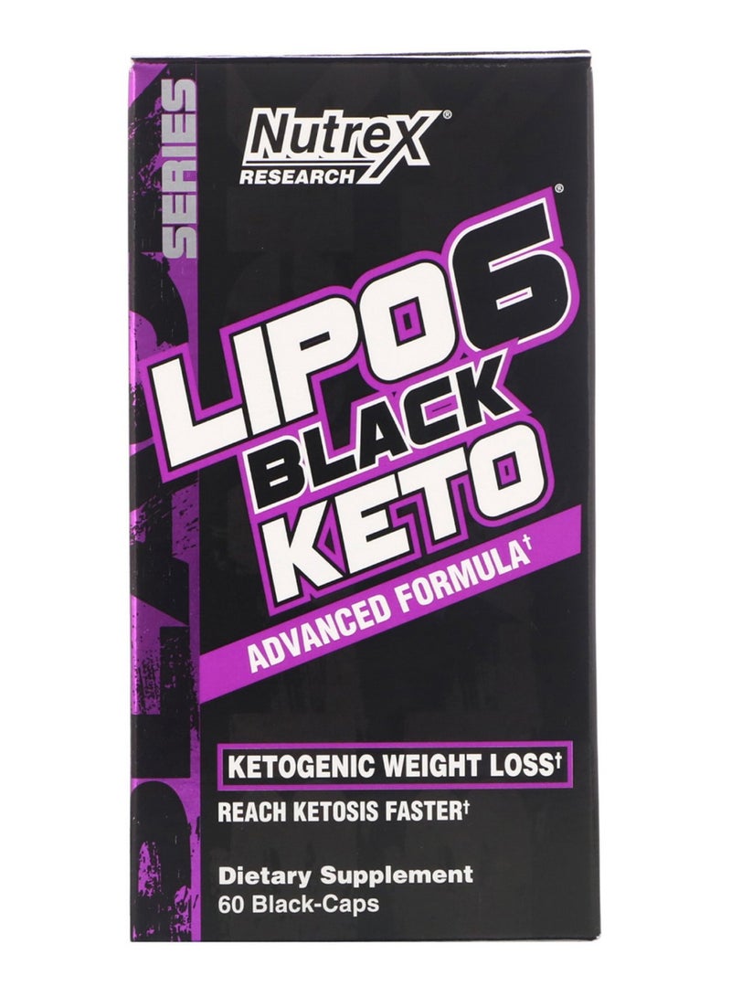 Nutrex Research - Lipo-6 Black Keto Advanced Formula - 60 Black-Caps - Image 1