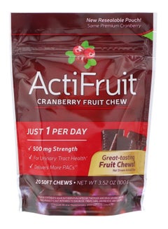 Actifruit Cranberry Fruit Chew - 20 Soft Chews