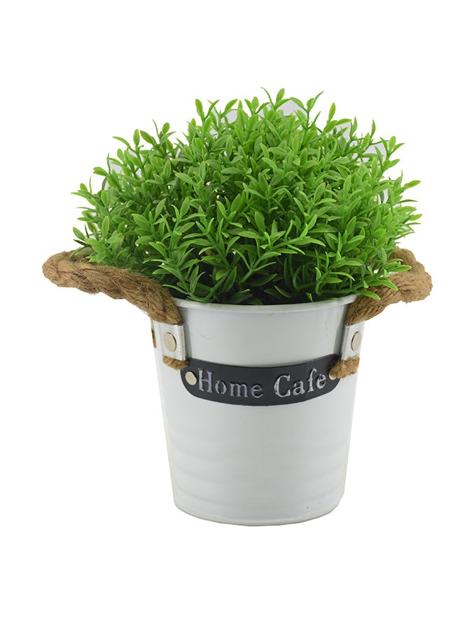 DRAMA HOME Artificial Potted Plant Green/White 