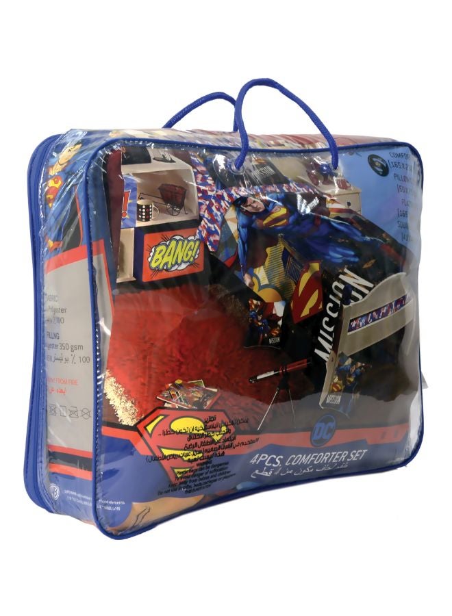 DC Comics 4-Piece Printed Comforter Set Polyester Multicolour  - Image 2