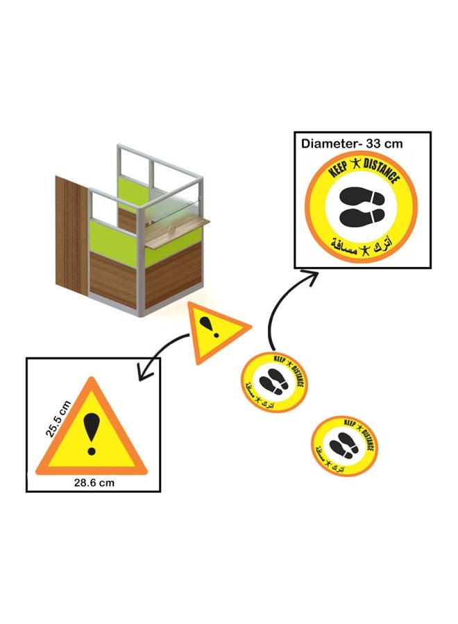 TFL Printed Social Distancing Triangle Floor Sticker Yellow/Black/Orange  - Image 2