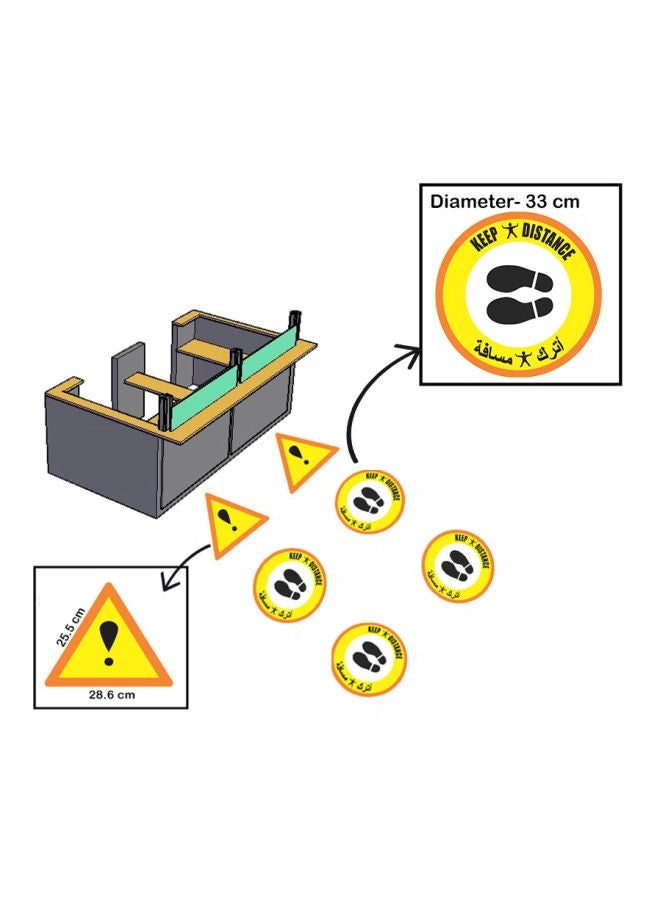 TFL Printed Social Distancing Triangle Floor Sticker Yellow/Black/Orange  - Image 3