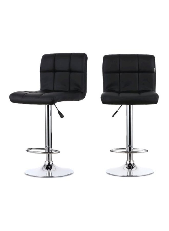 إيكايا طقم كرسي دوار بارتفاع قابل للتعديل مكون من قطعتين أسود/فضي 43.6x15.5x15بوصة - Image 2