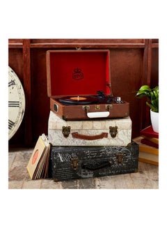 GPO Retro Attache Briefcase Style Vinyl Record Player 52160000 Vintage Brown/Red  - Image 2
