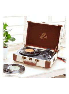 GPO Retro Ambassador Bluetooth Vinyl Record Player 24101711 Cream/Tan  - Image 2