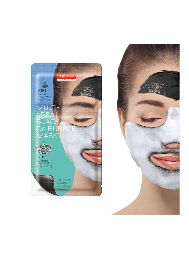 Purederm Multi-Area Black O2 Bubble Sheet Mask 15grams - Image 2
