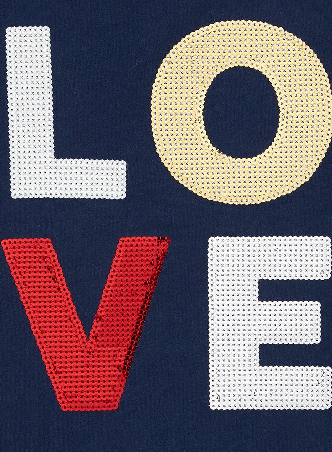 أوشكوش بي جوش تيشيرت بتفاصيل من الترتر أزرق - Image 2