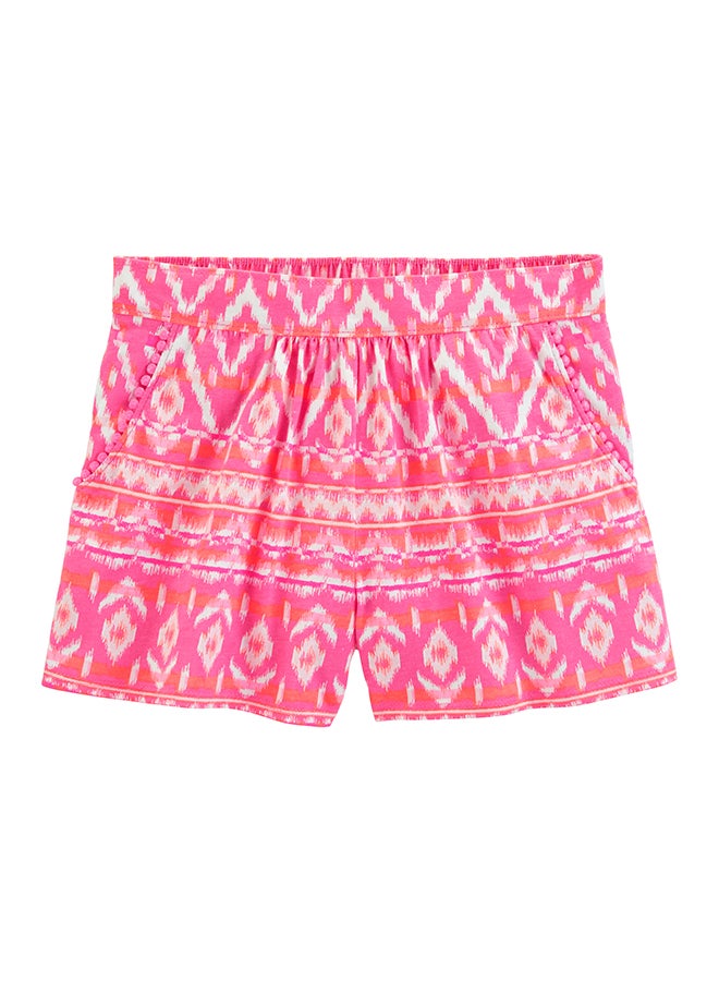 Ikat Pom-Pom Detail Shorts Pink - v1589283776/N37260813V_1