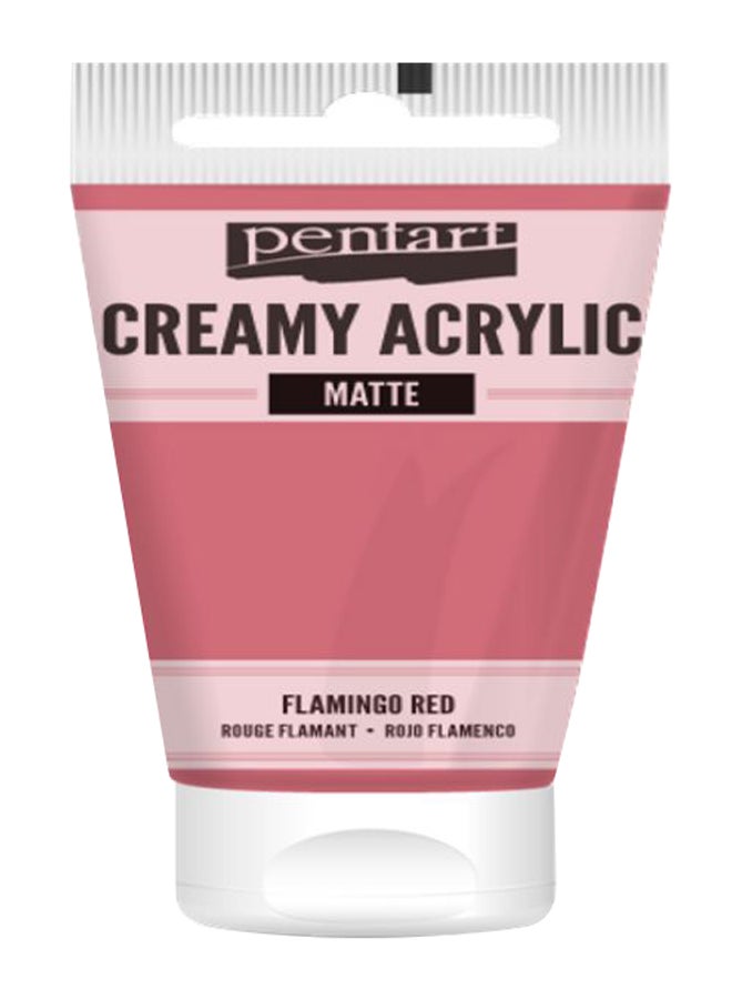 بينتارت طلاء كريمي غير لامع من مادة الأكرليك أحمر فلامينجو
