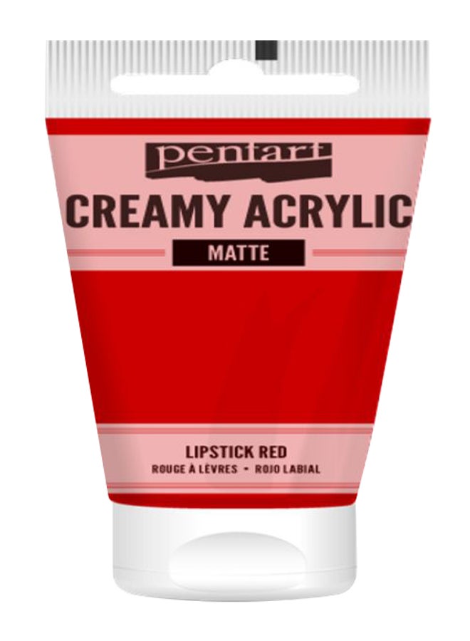 بينتارت طلاء كريمي غير لامع من مادة الأكرليك أحمر بلون أحمر الشفاه